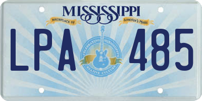 MS license plate LPA485