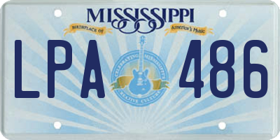 MS license plate LPA486
