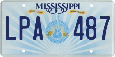 MS license plate LPA487