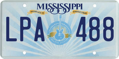 MS license plate LPA488