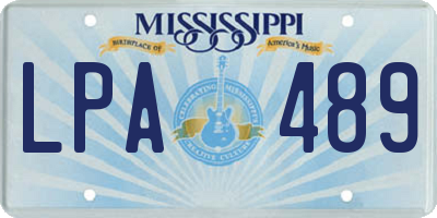 MS license plate LPA489