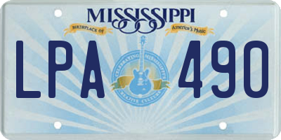 MS license plate LPA490