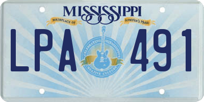 MS license plate LPA491