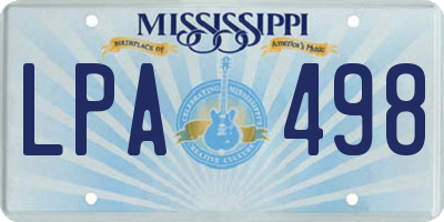 MS license plate LPA498
