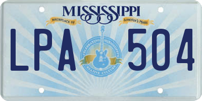 MS license plate LPA504
