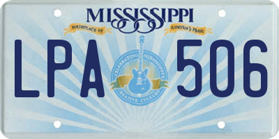 MS license plate LPA506