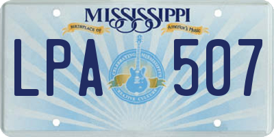 MS license plate LPA507