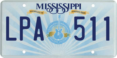 MS license plate LPA511