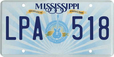 MS license plate LPA518