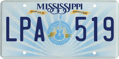 MS license plate LPA519