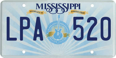 MS license plate LPA520