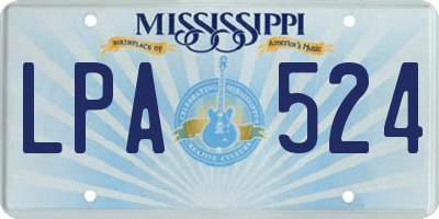 MS license plate LPA524