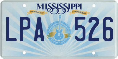 MS license plate LPA526