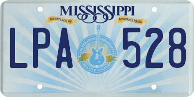 MS license plate LPA528