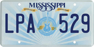 MS license plate LPA529
