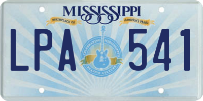 MS license plate LPA541