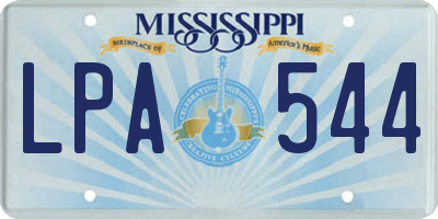MS license plate LPA544