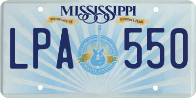 MS license plate LPA550