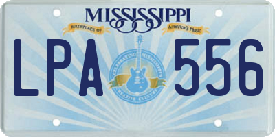 MS license plate LPA556