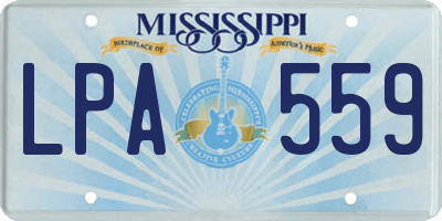 MS license plate LPA559