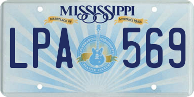 MS license plate LPA569