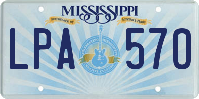 MS license plate LPA570
