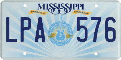 MS license plate LPA576