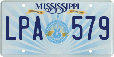 MS license plate LPA579