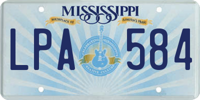 MS license plate LPA584