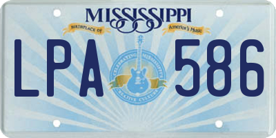 MS license plate LPA586