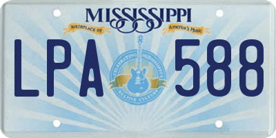 MS license plate LPA588