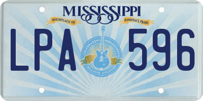 MS license plate LPA596