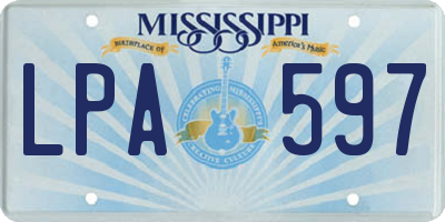 MS license plate LPA597