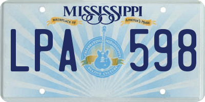 MS license plate LPA598
