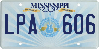 MS license plate LPA606