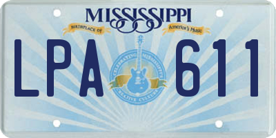 MS license plate LPA611