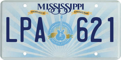 MS license plate LPA621