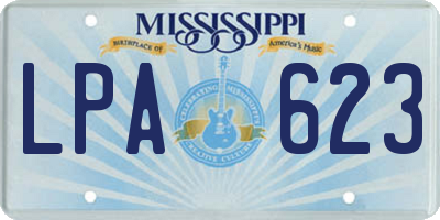 MS license plate LPA623