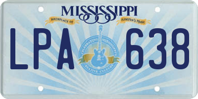 MS license plate LPA638