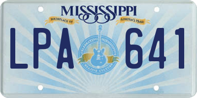 MS license plate LPA641