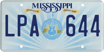 MS license plate LPA644