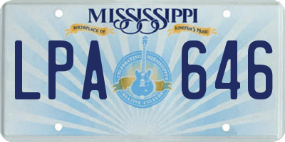 MS license plate LPA646