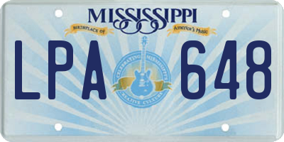 MS license plate LPA648