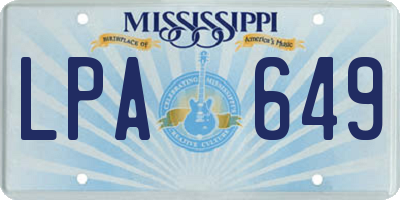 MS license plate LPA649