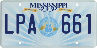 MS license plate LPA661