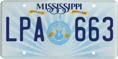 MS license plate LPA663