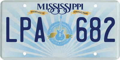 MS license plate LPA682