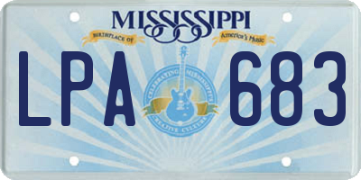 MS license plate LPA683