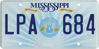 MS license plate LPA684