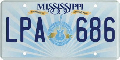 MS license plate LPA686